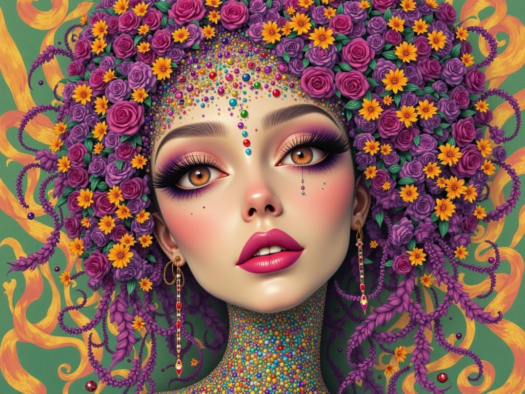 “Ultra Nouveau” in stylized text integrated with portrait <lora:Ultra Nouveau:0.7>