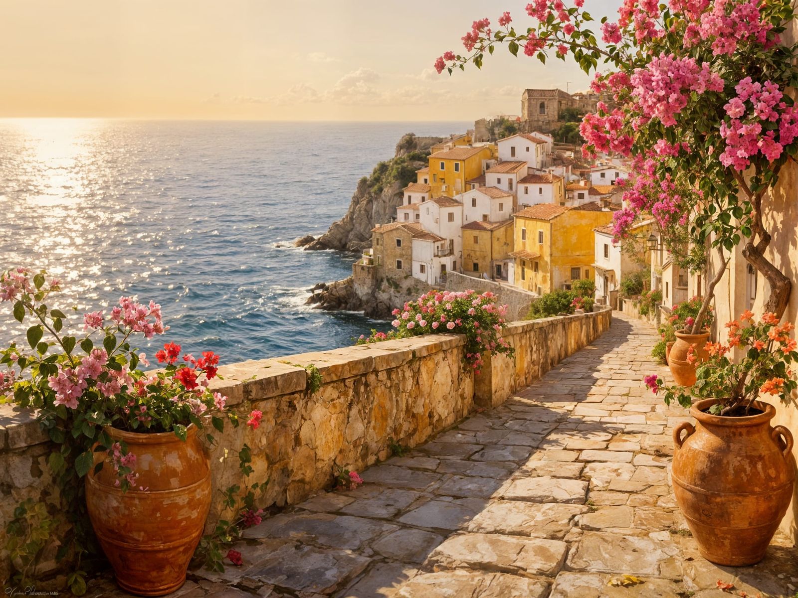 Sun-drenched Terrace by the Mediterranean Sea  by @Bobbyjoe