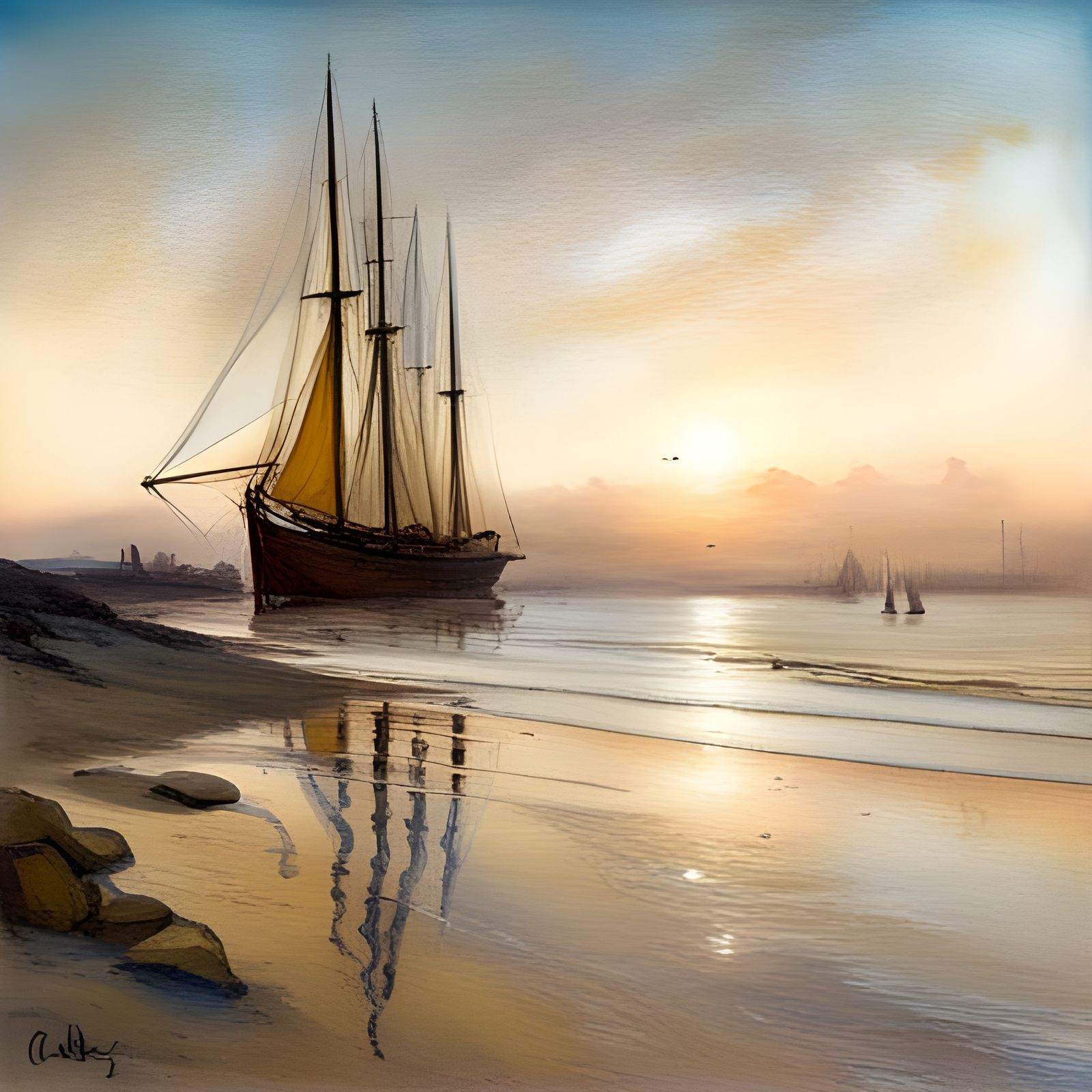 old ship painting  by @SpaceKitten