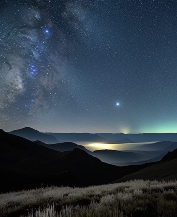 Galaxy’s rising over mountains in 2047.5.
