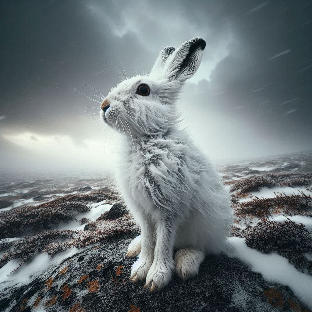 Snow Hare  by @Margeus Overthinkus Maximus 