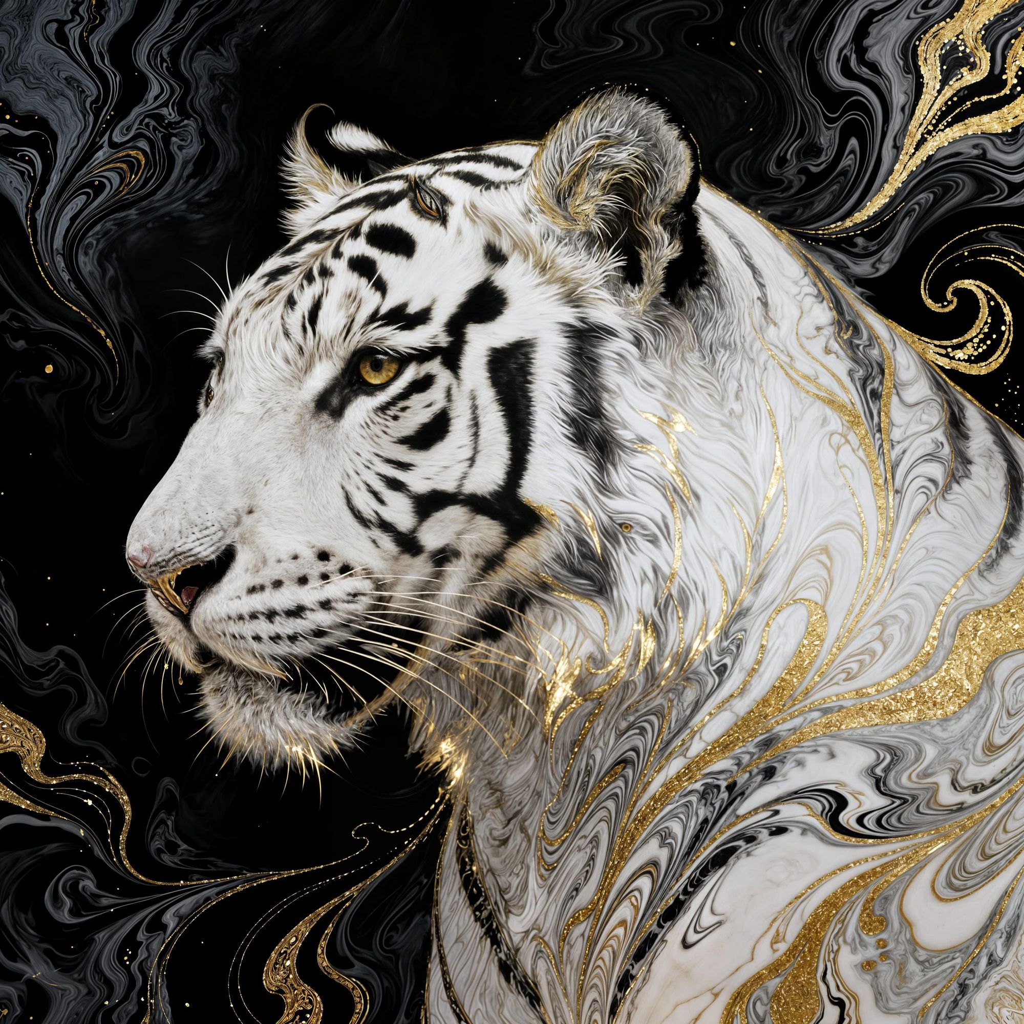 White Tiger in Gold