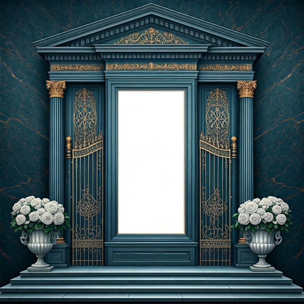 Elegant Hasidic Title Page in Baroque Style with Marble and ...