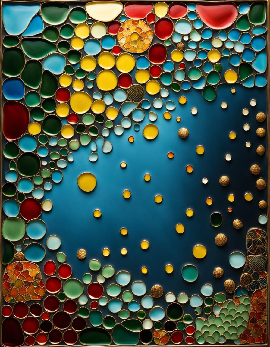 Water bubbles enamel mosaic. AI Generated Artwork NightCafe Creator