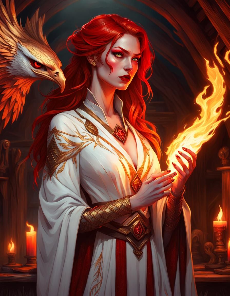 Phoenix Sorceress. - AI Generated Artwork - NightCafe Creator