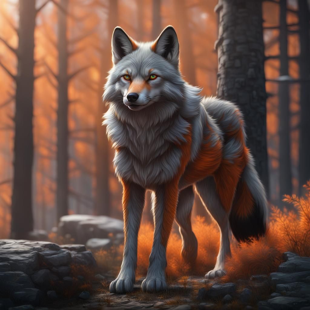 Half wolf half fox