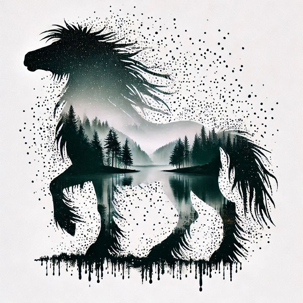 double exposure beautiful fantasy portrait landscape..