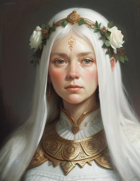 Goddess White beautiful woman roses,8k resolution concept ar...