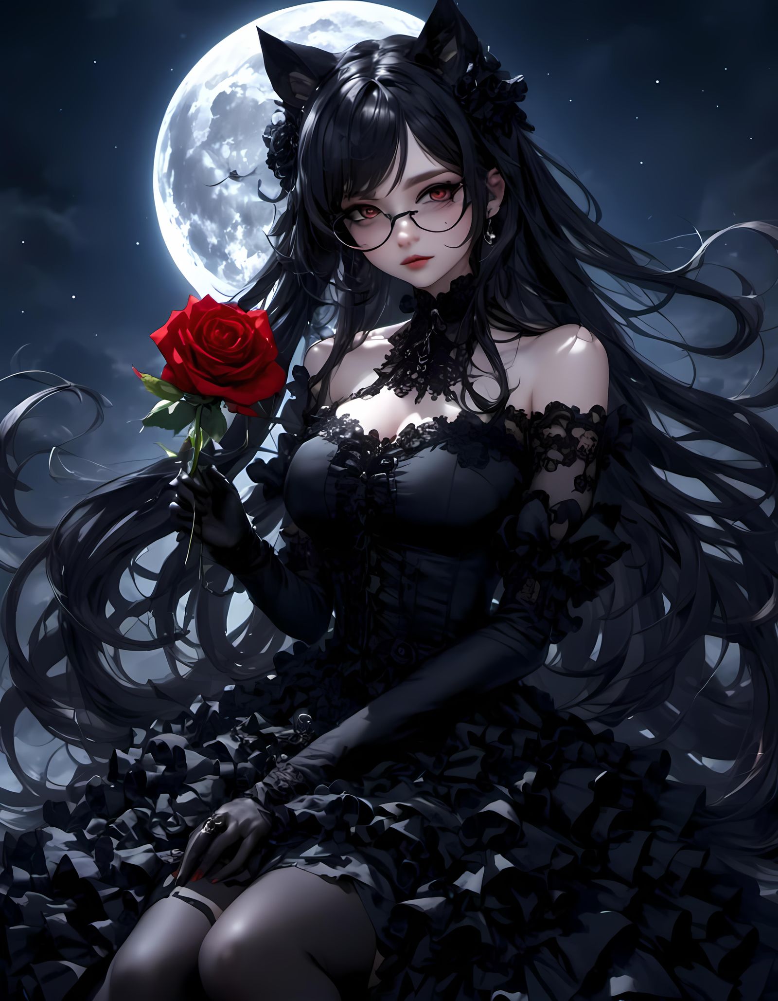 Goth Neko 6 - AI Generated Artwork - NightCafe Creator