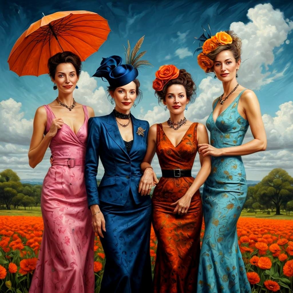 Charming Ladies Portrait with Surreal Background