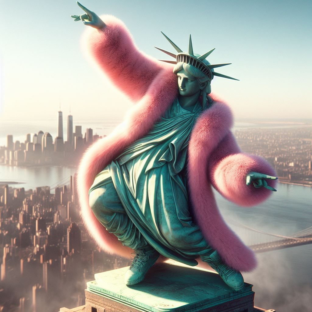 Statue of Liberty performs a harlem shuffle