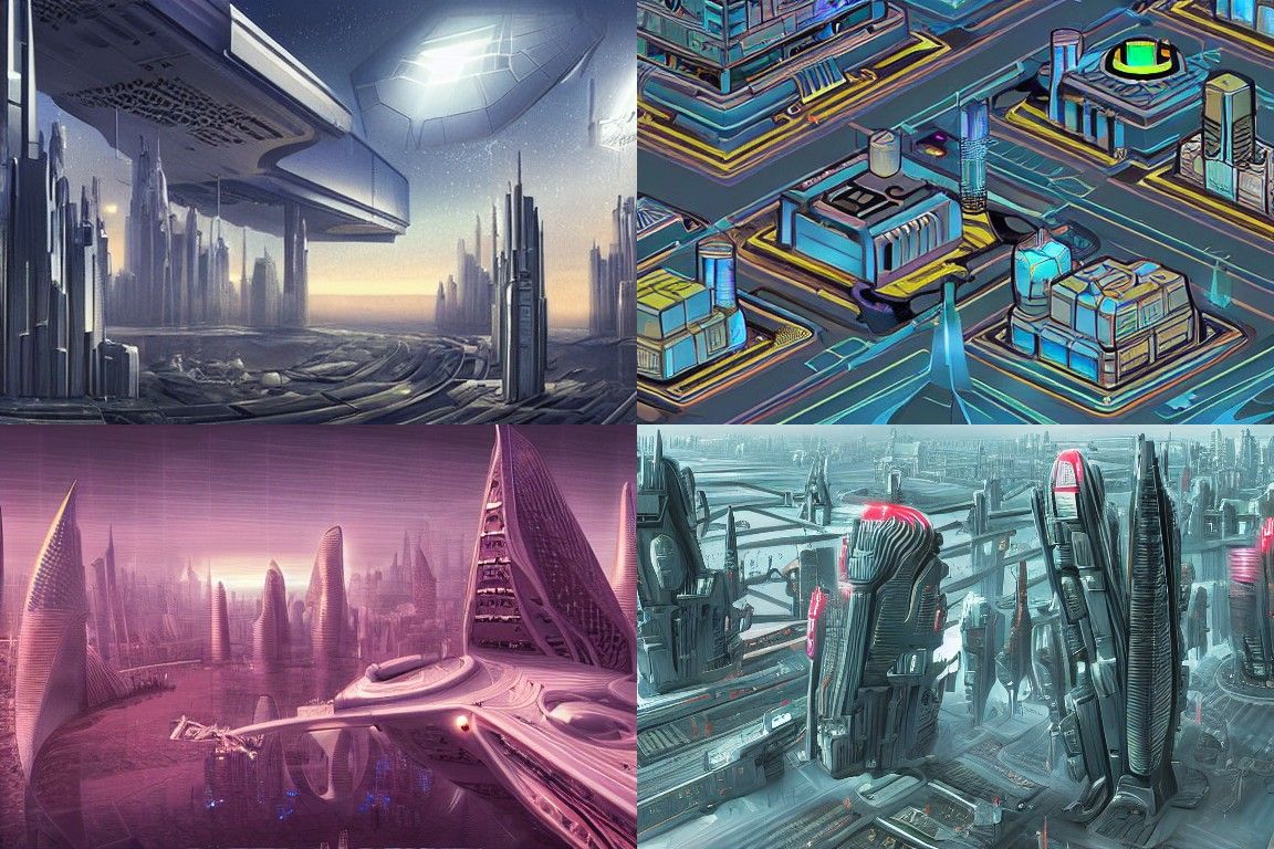Sci-fi city in the style of Hypermodernism