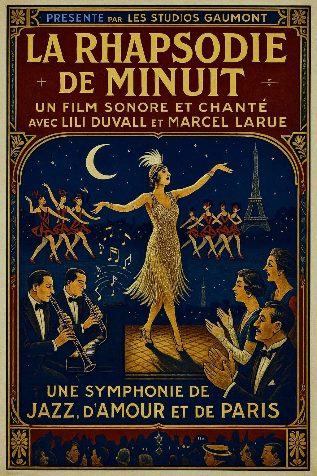 'La Rhapsodie de Minuit' - Movie Poster for a Ficticious Fre...