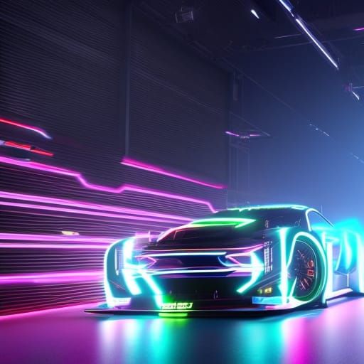 Neon Drift 14 - AI Generated Artwork - NightCafe Creator