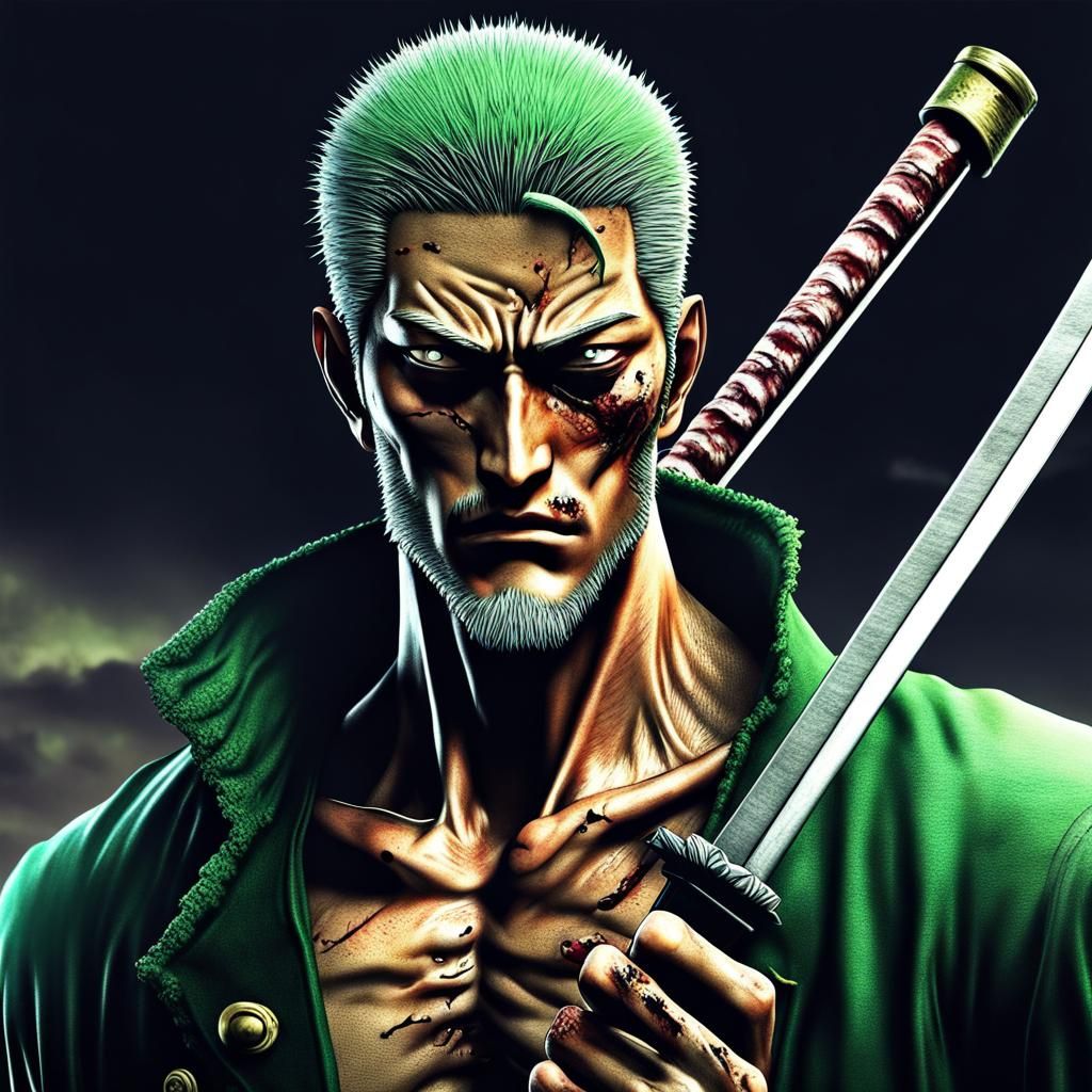 Cool zombie roronoa zoro - AI Generated Artwork - NightCafe Creator