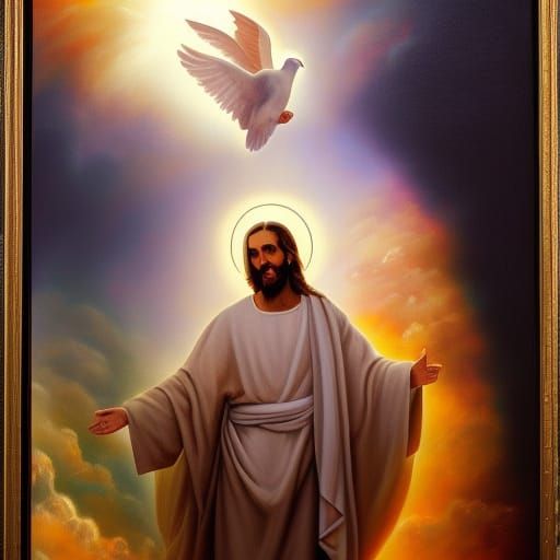 Jesus Christ receives Holy Spirit - AI Generated Artwork