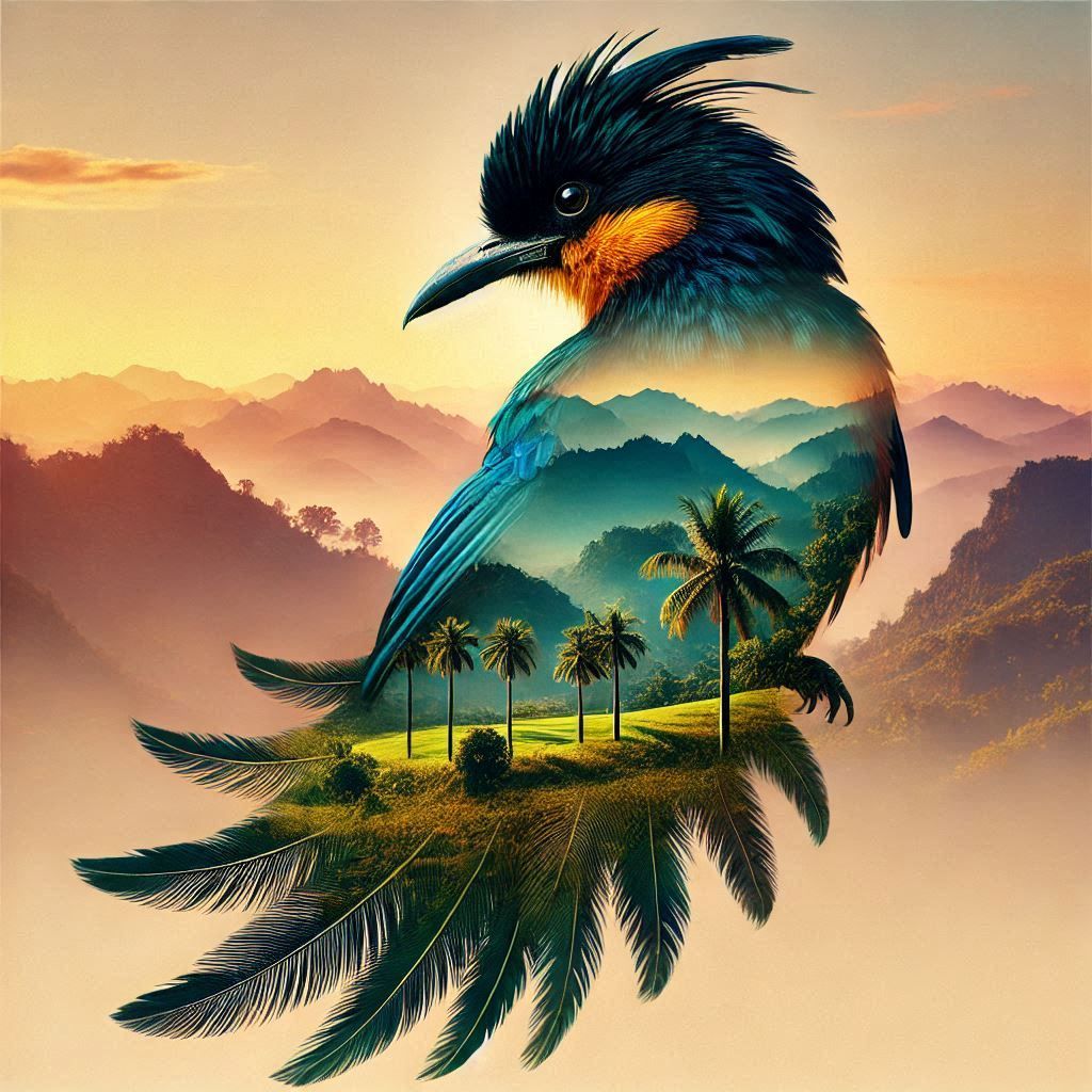 double exposure beautiful fantasy DALL-E 3 portrait landscape..