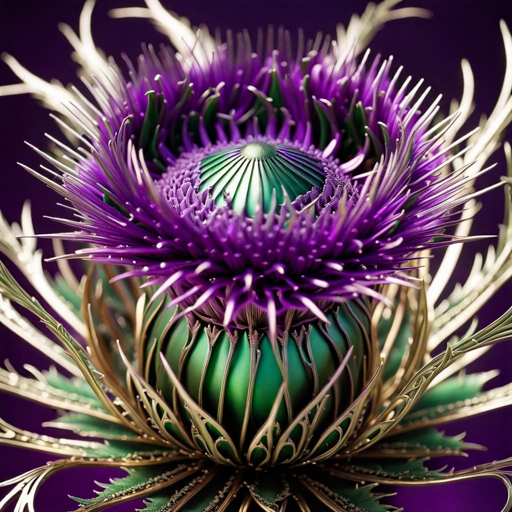 A Scottish metal thistle AI Generated Artwork NightCafe Creator