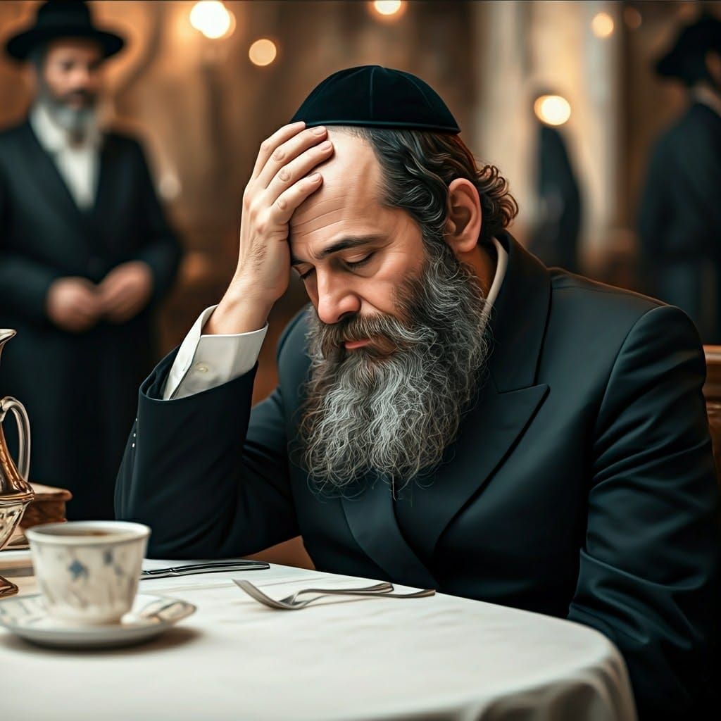Hassidic Man in Contemplation: A Matte Painting