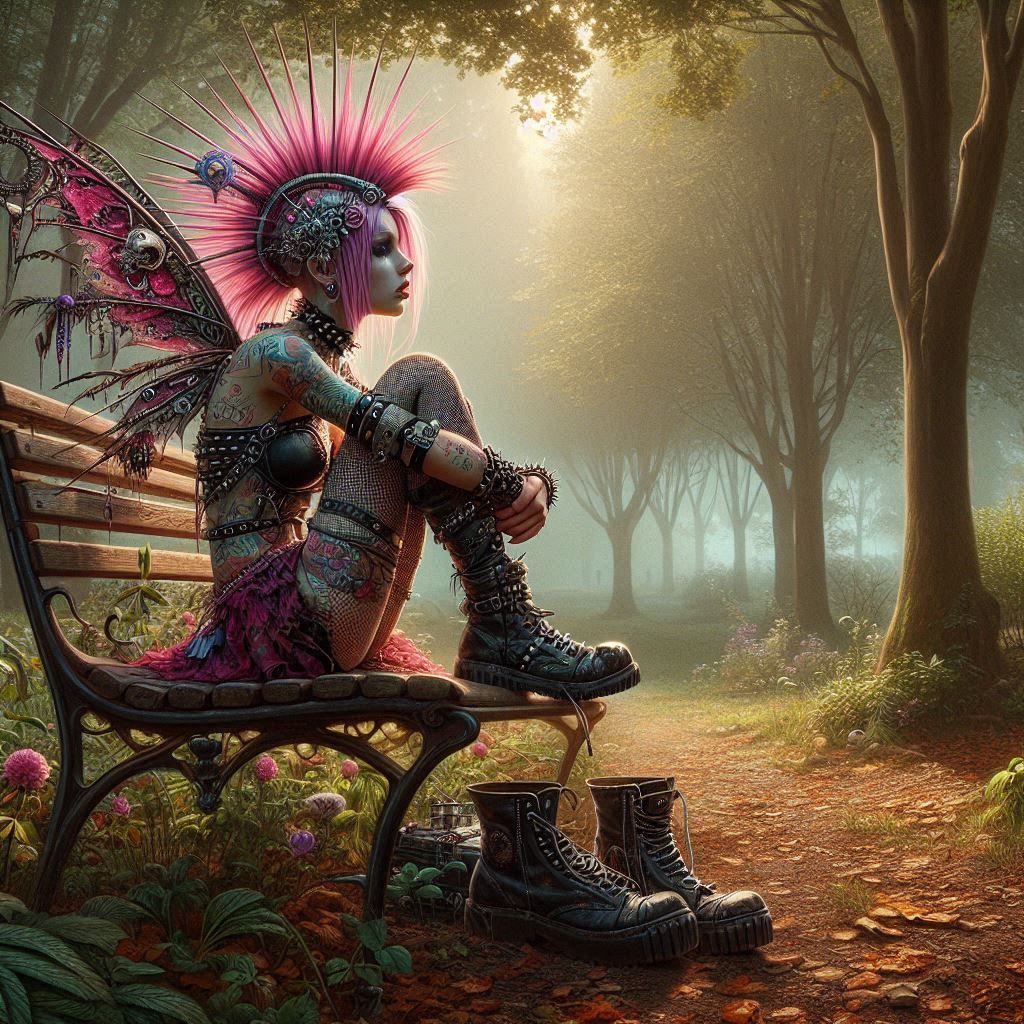 Punkrock fairy in the park
