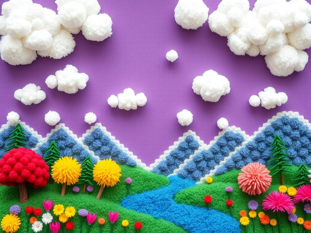 Pom-Pom Landscape  by @AlfredaH