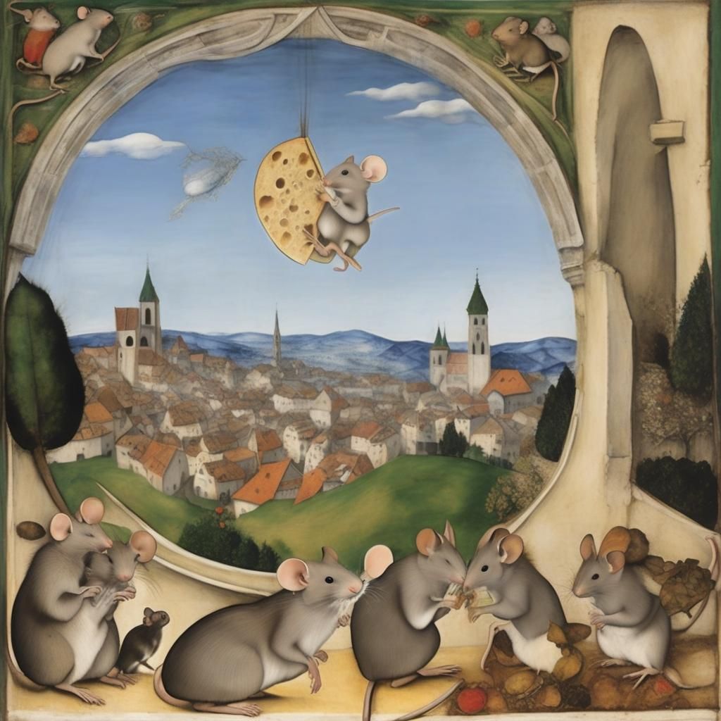 The mice have risen over the city, the air smells of wine, t...