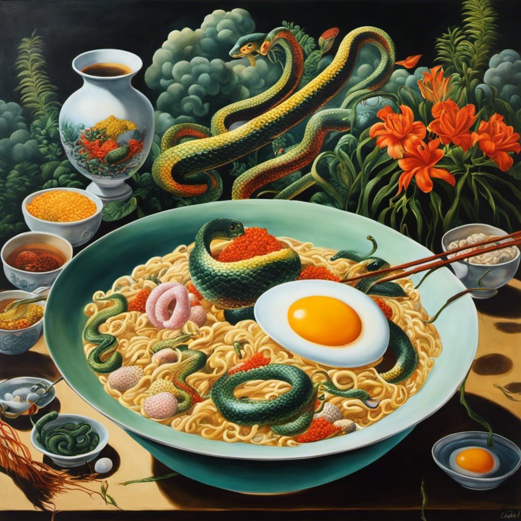 🍜 A Surreal Bowl Of Snake Ramen By Per Ai Generated Artwork