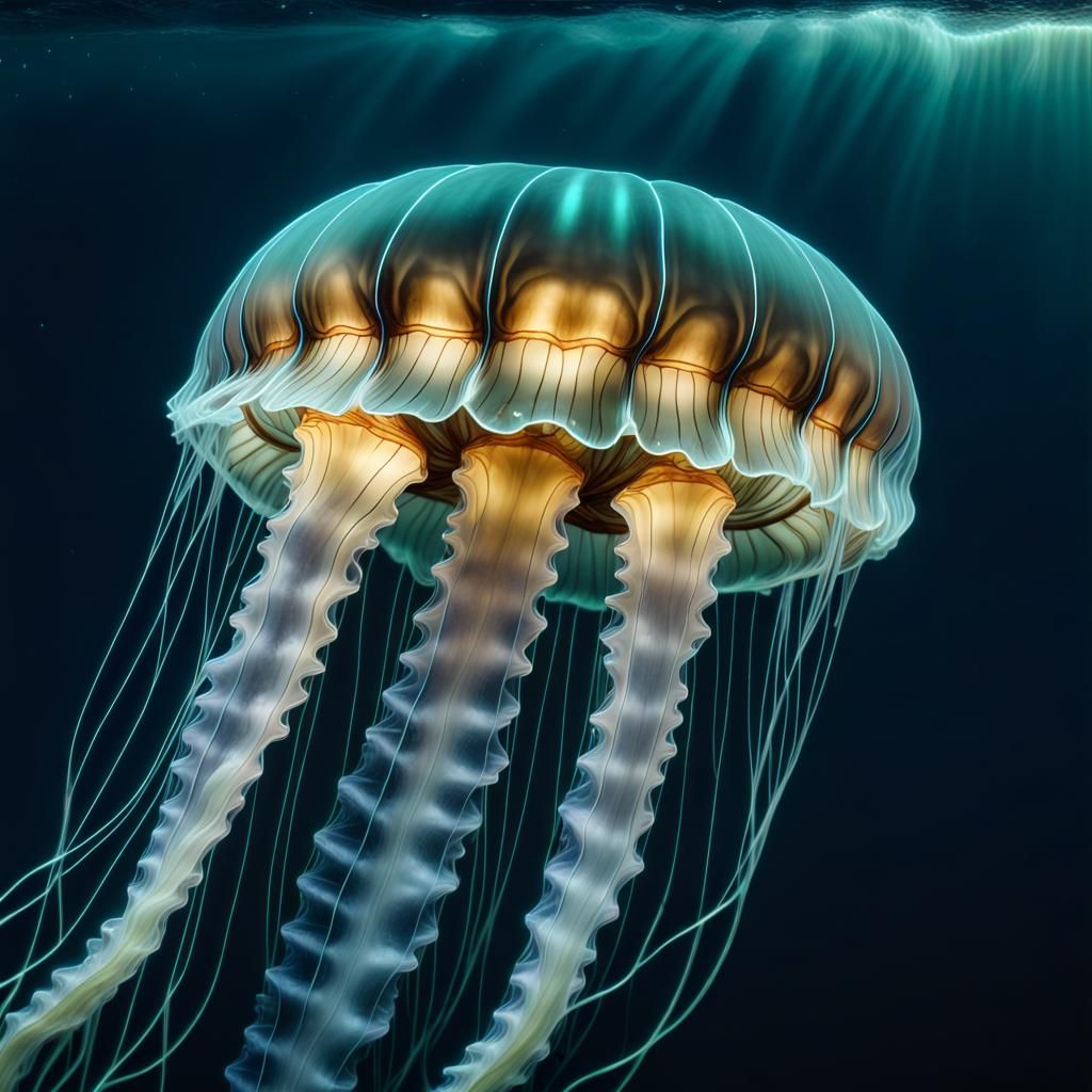 A Close Up Of A Massive Beautiful Bioluminescent Venus Girdle Comb ...