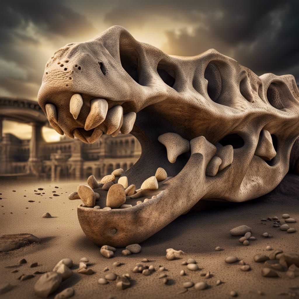 Dinasaur bones - AI Generated Artwork - NightCafe Creator