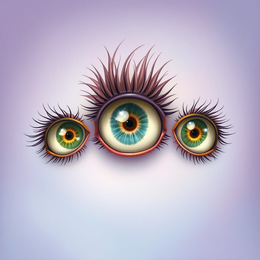 Eyes Shining with Whimsical Wonder in Dreamlike Pop Surreali...