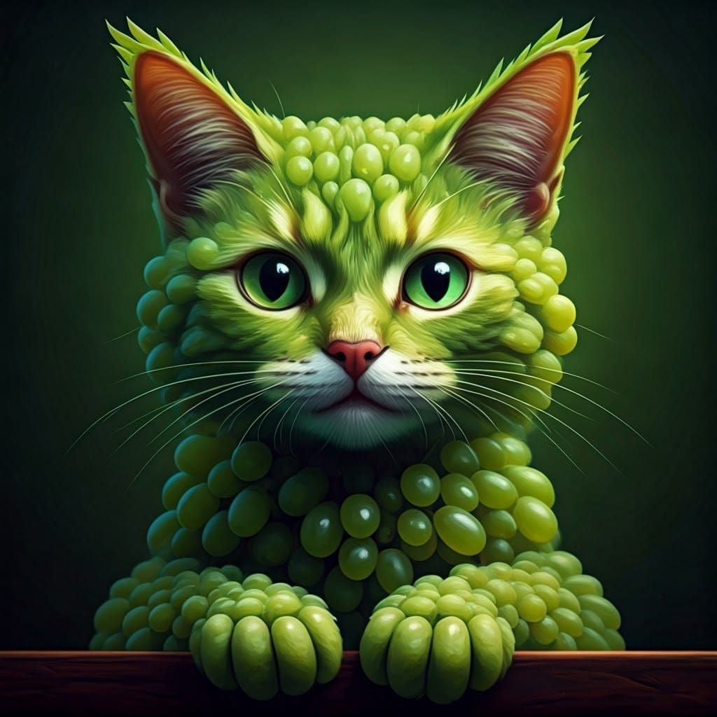 Grapes kitten  by @Somei