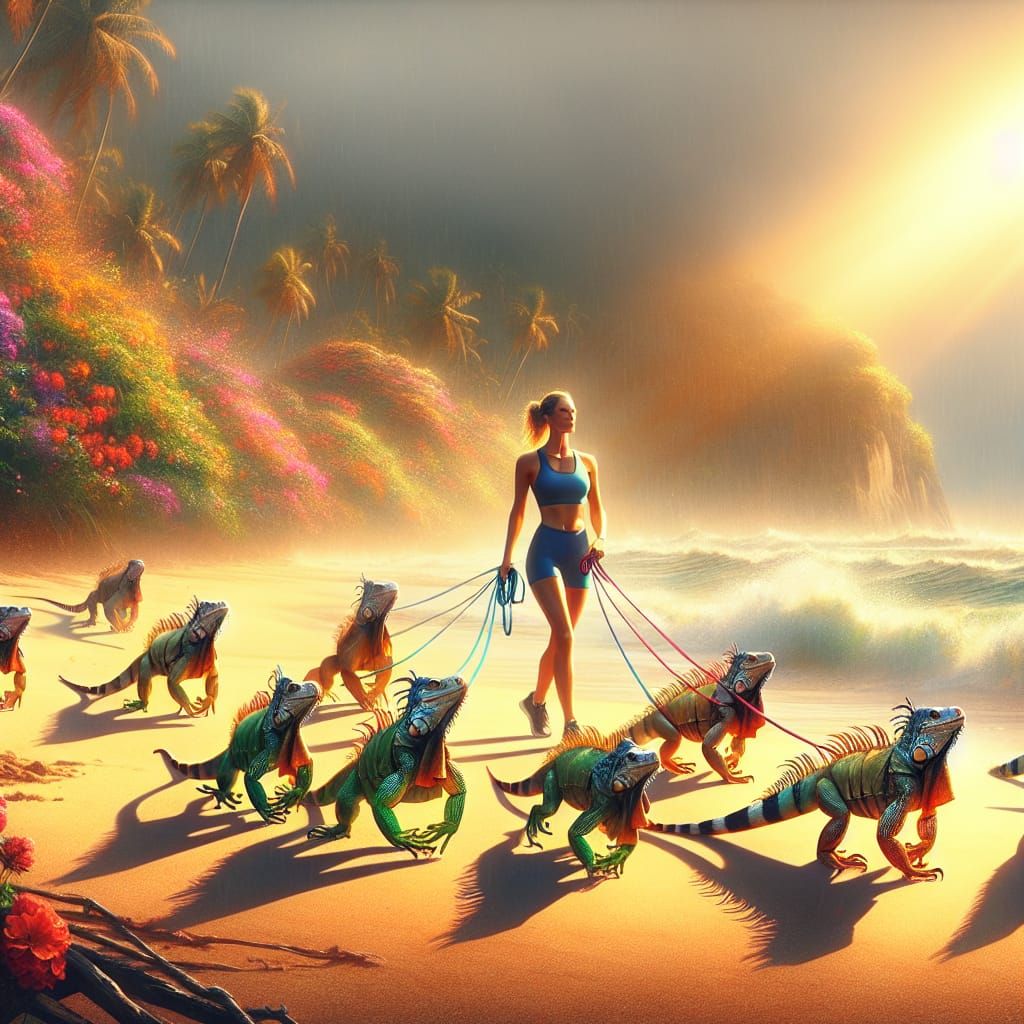 Unconventional jobs: Iguana walker  by @Ideal