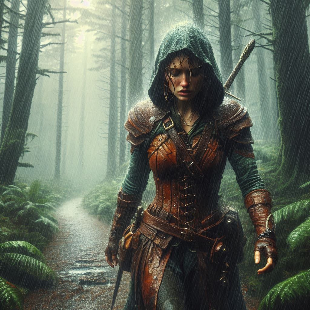 Fantasy Ranger in the Rain 1