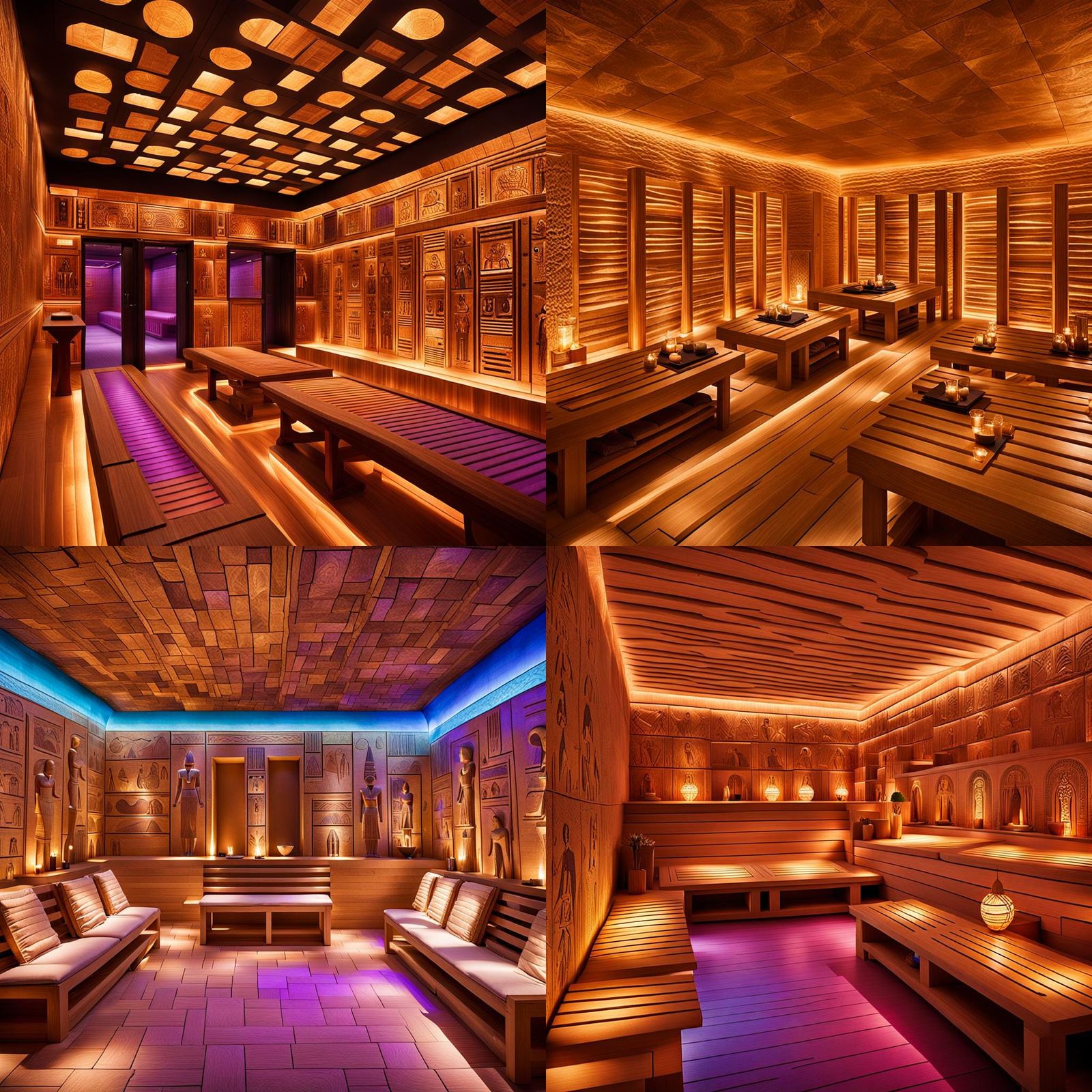 Discover 7 lavish ancient Egyptian-themed chromotherapy saun...