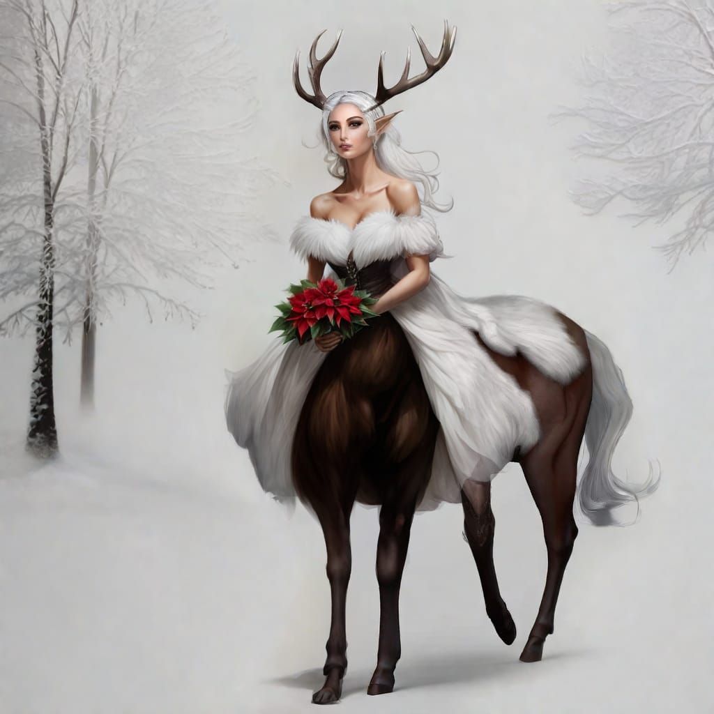 Snowy Woodland Centaur Elf