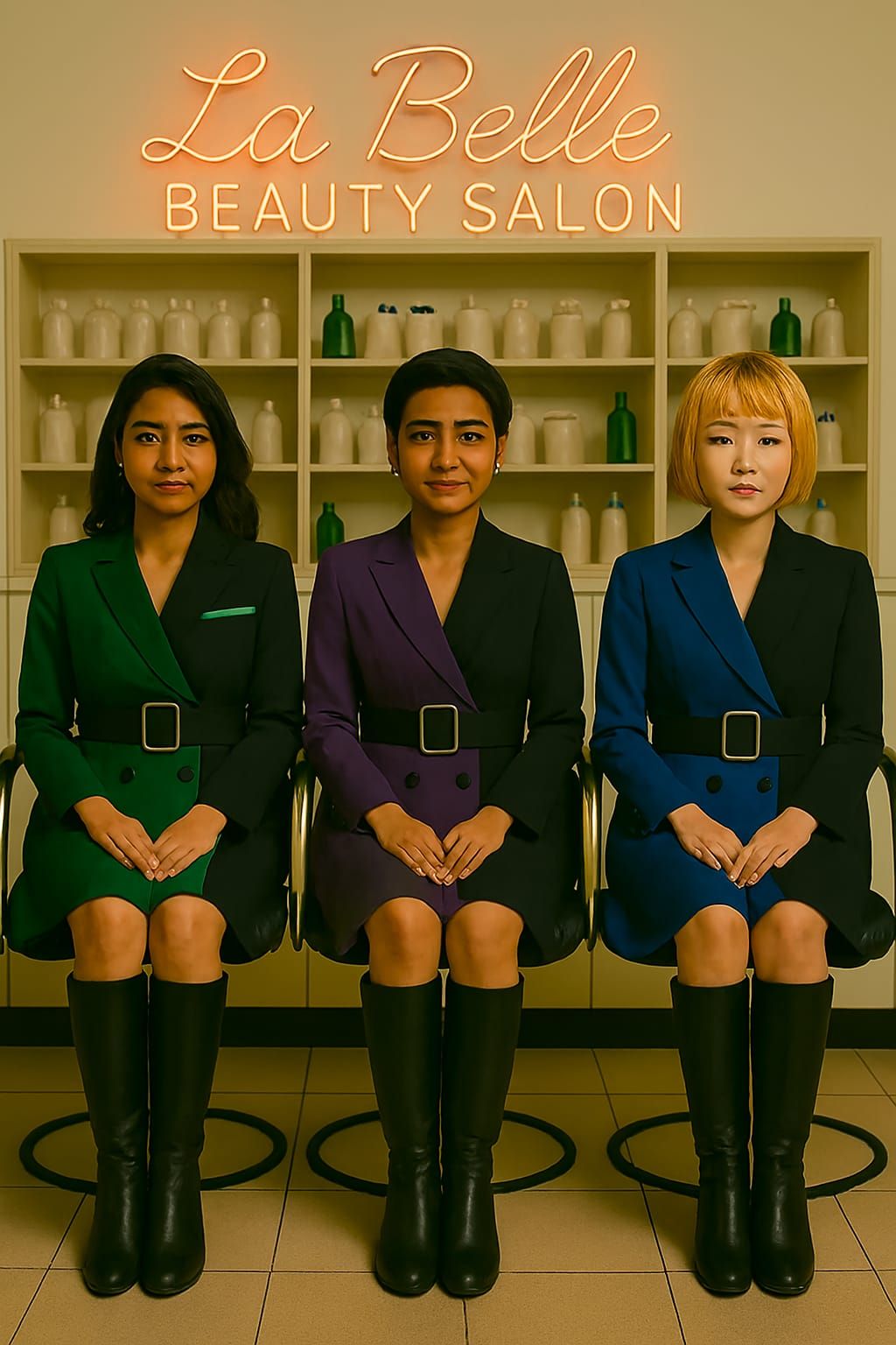 Green Purple Blue, "La Belle" beauty salon