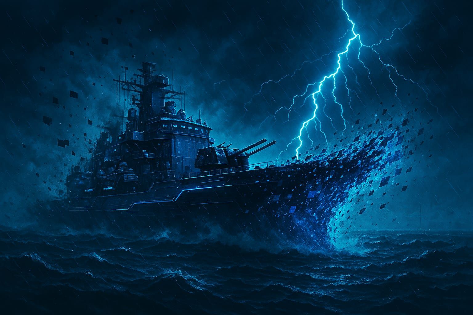 Blue Naval Pixalation