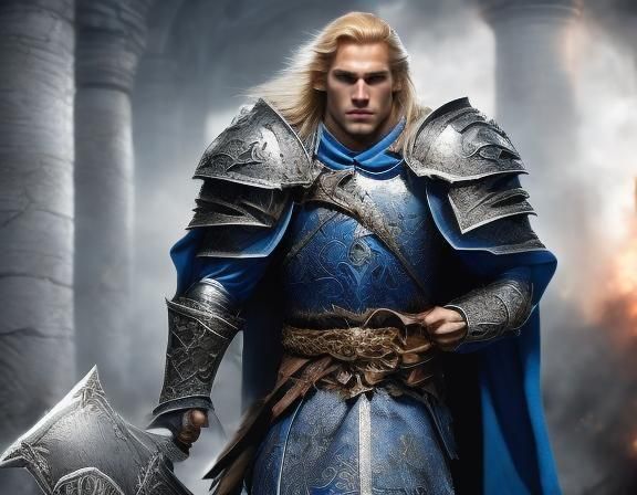 Prince Arthas with Pez Male portrait and Fantasy character + Clarity upscaler