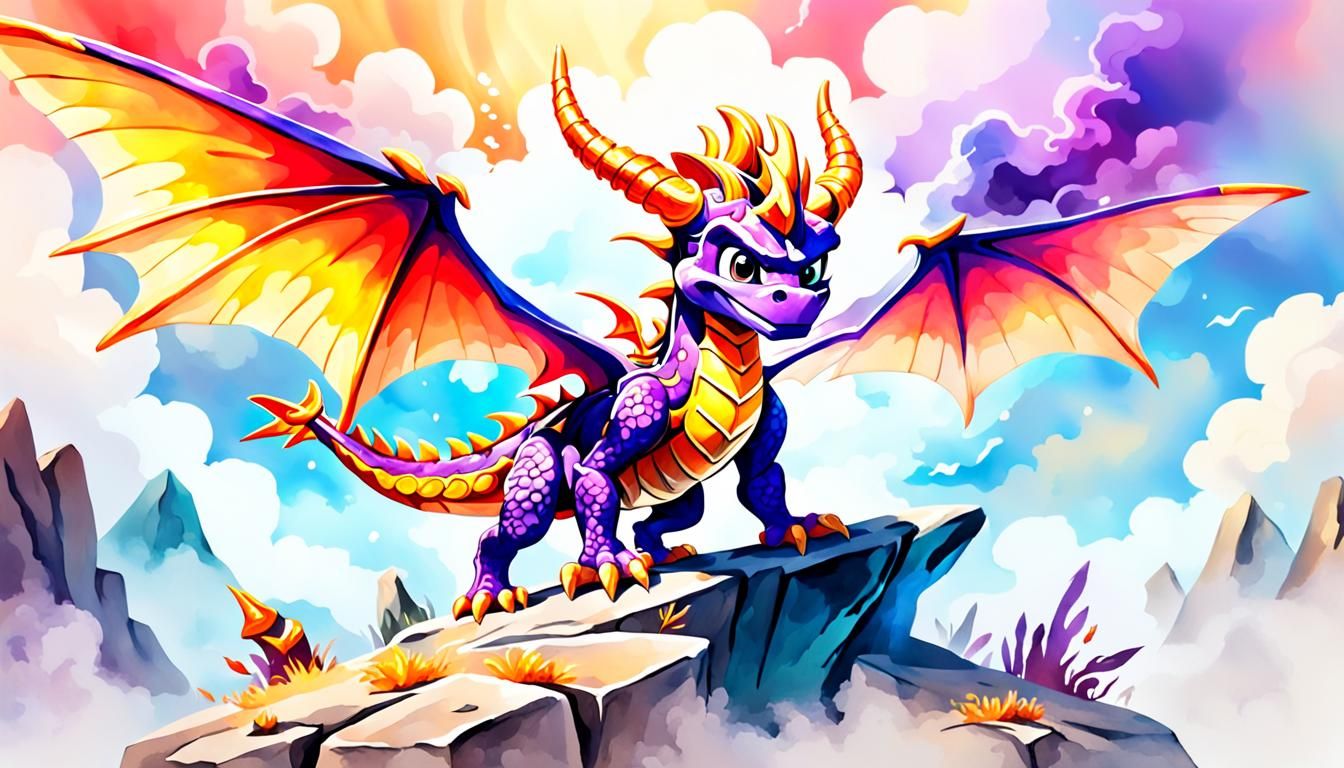 spyro with wings spread out AI Generated Artwork NightCafe Creator