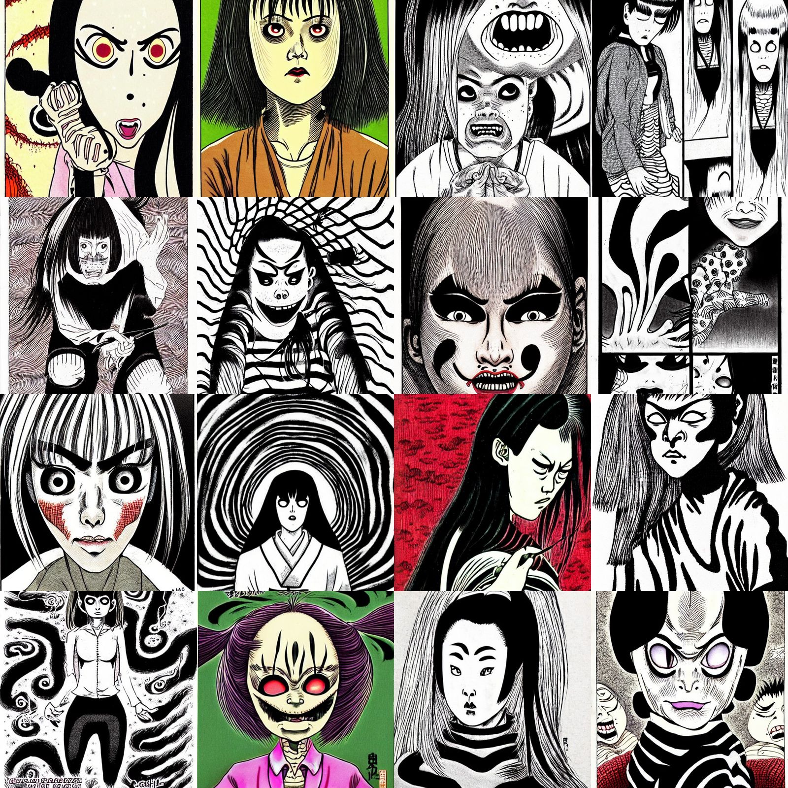 Miss Fuchi by Junji Ito - AI Generated Artwork - NightCafe Creator