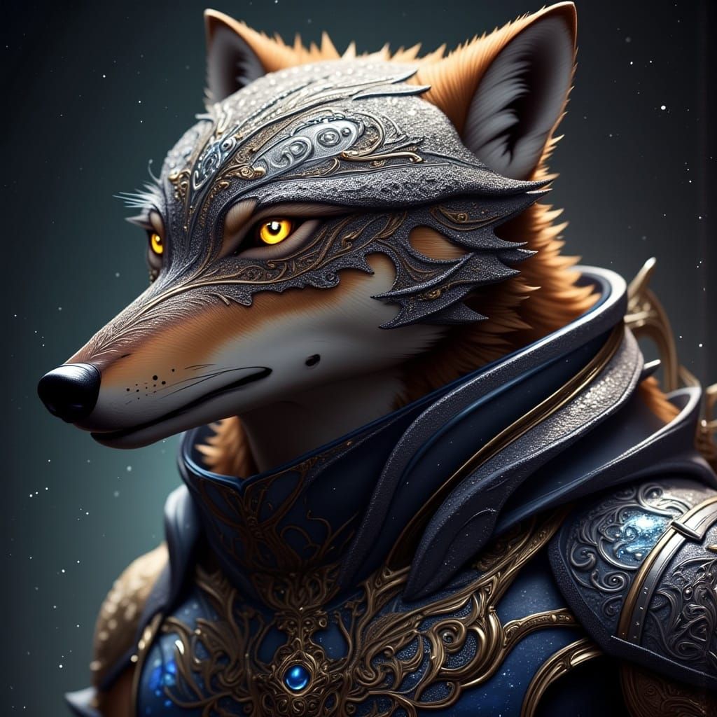  <lora:Spirit Wolf Guide:1.0> as a villain