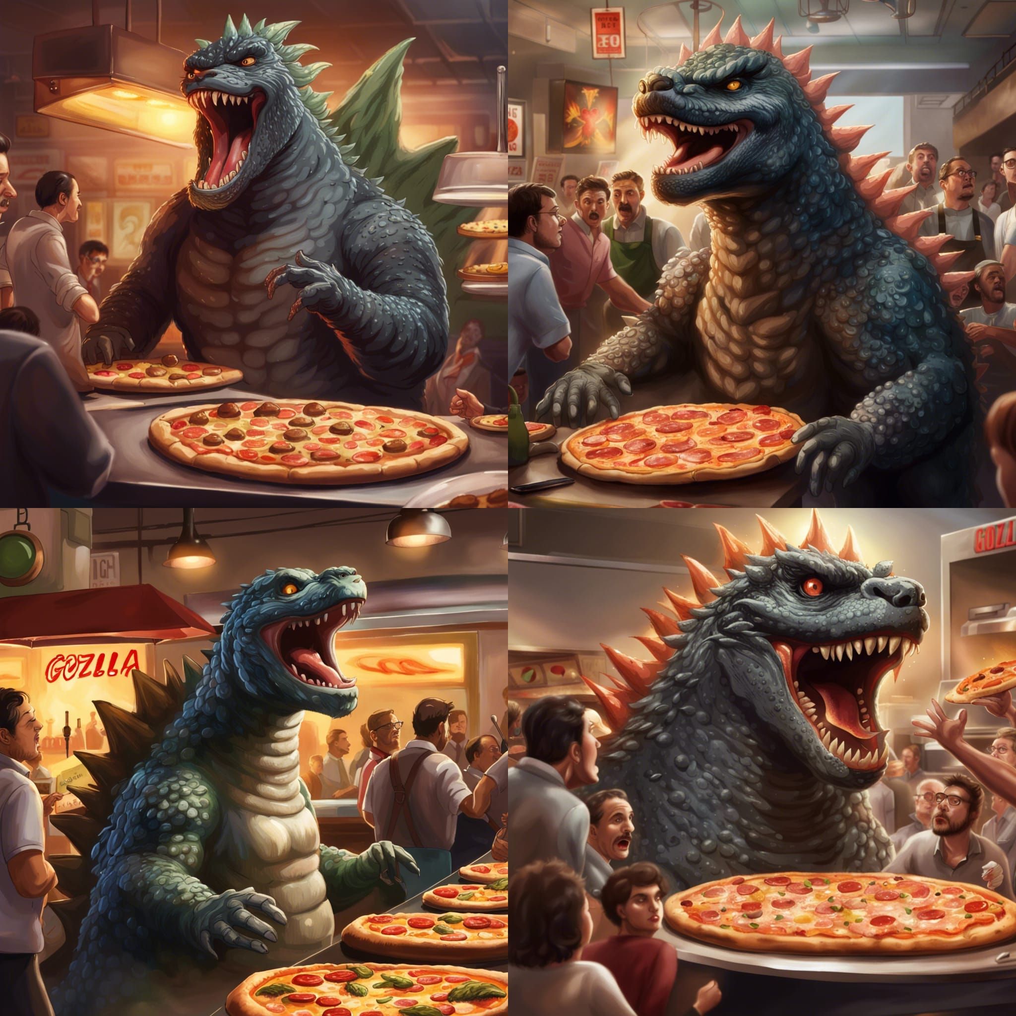 Monster Pizza Parlor - AI Generated Artwork - NightCafe Creator