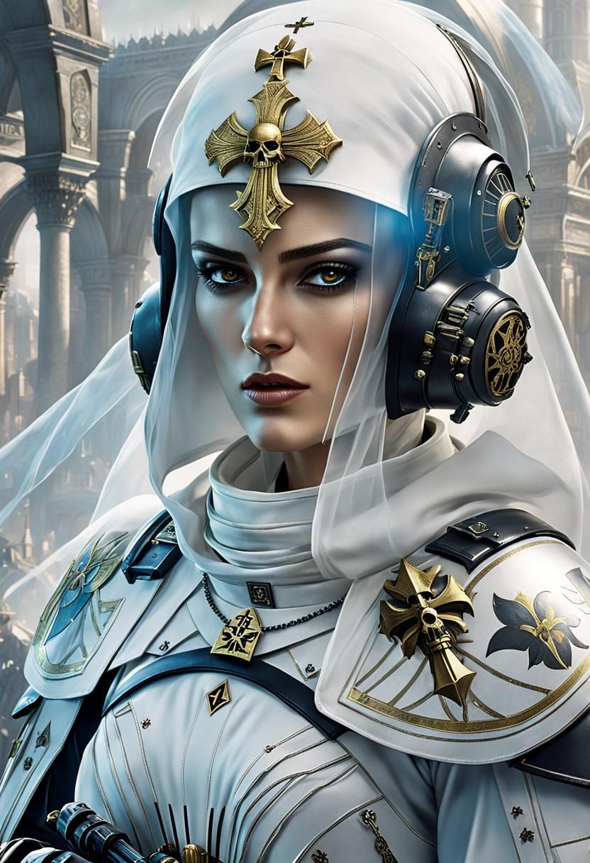 Warhammer 40k, Space Marine, futuristic soldier, beautiful young woman ...