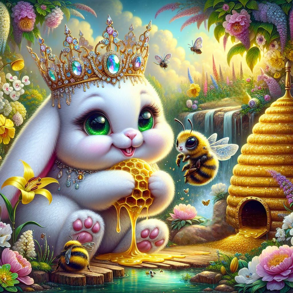 "I💜U, BEEcause U are my Honey Bunny!"