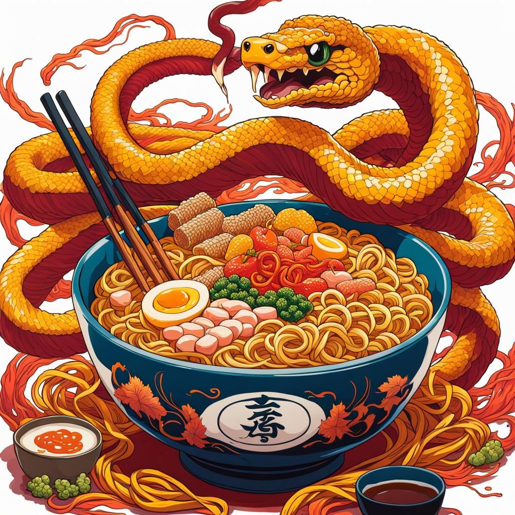 Ramen Snake  by @Dames_to_DIE_for