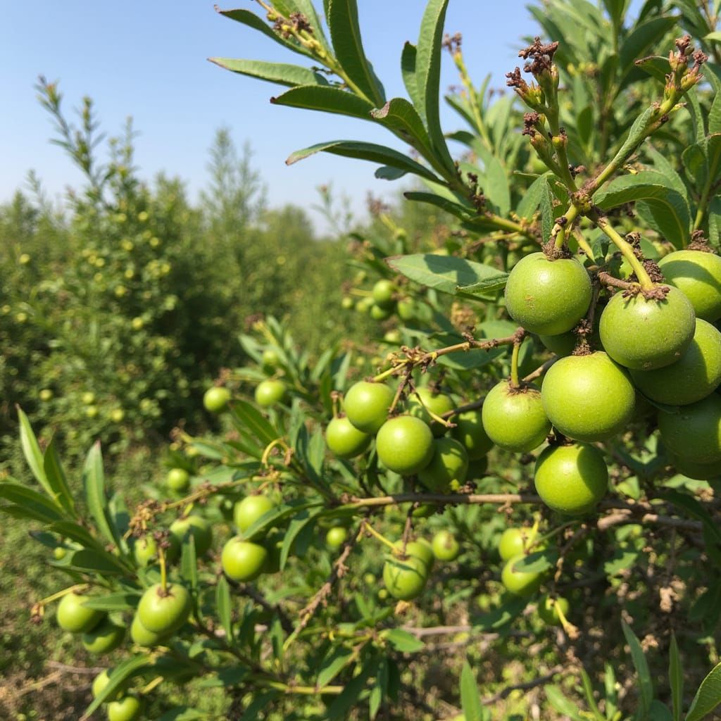 Surreal Bolivian Forest Scene with Avocado