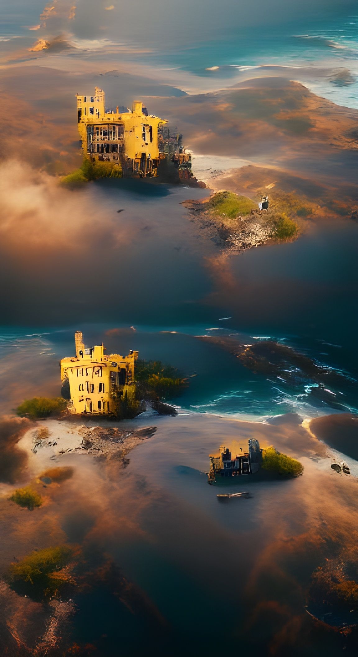 abandoned castle on the ocean