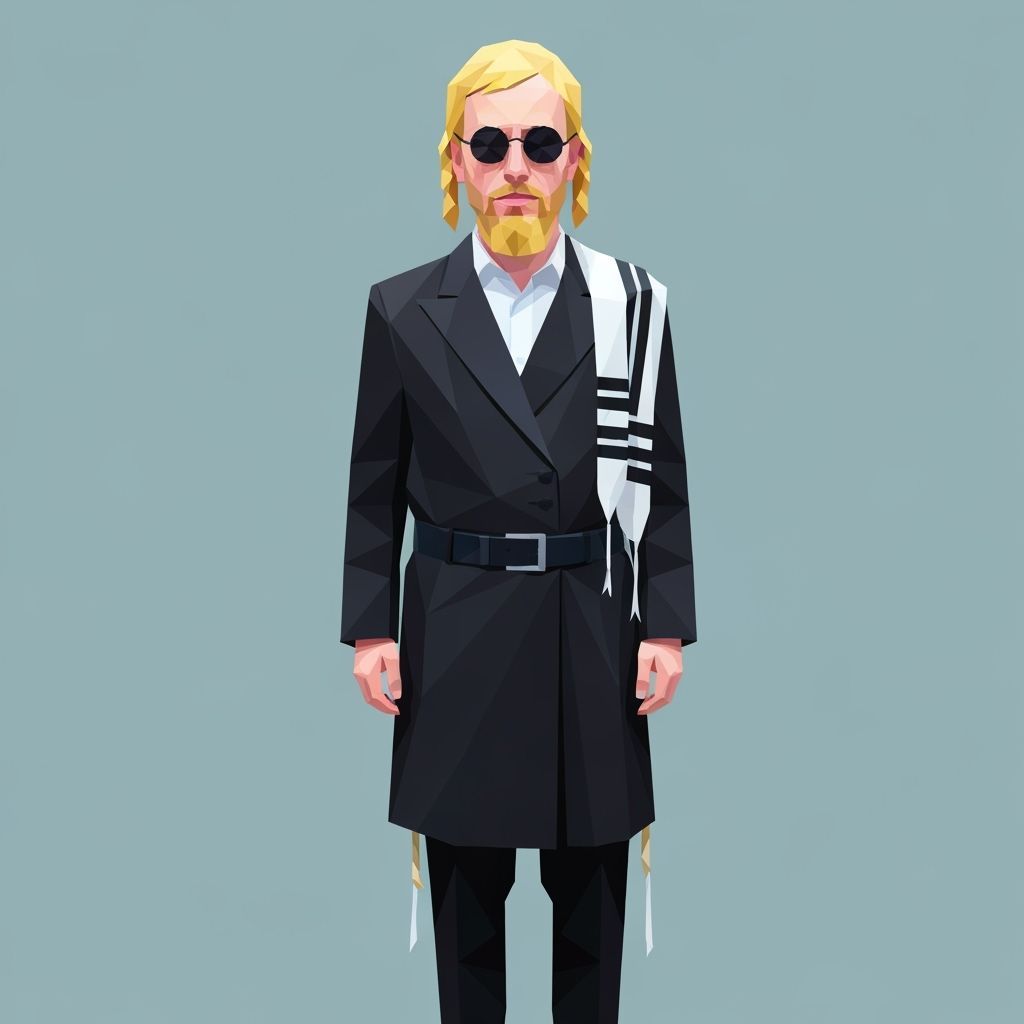 Low Polygon Hasidic Jew with Sunglasses
