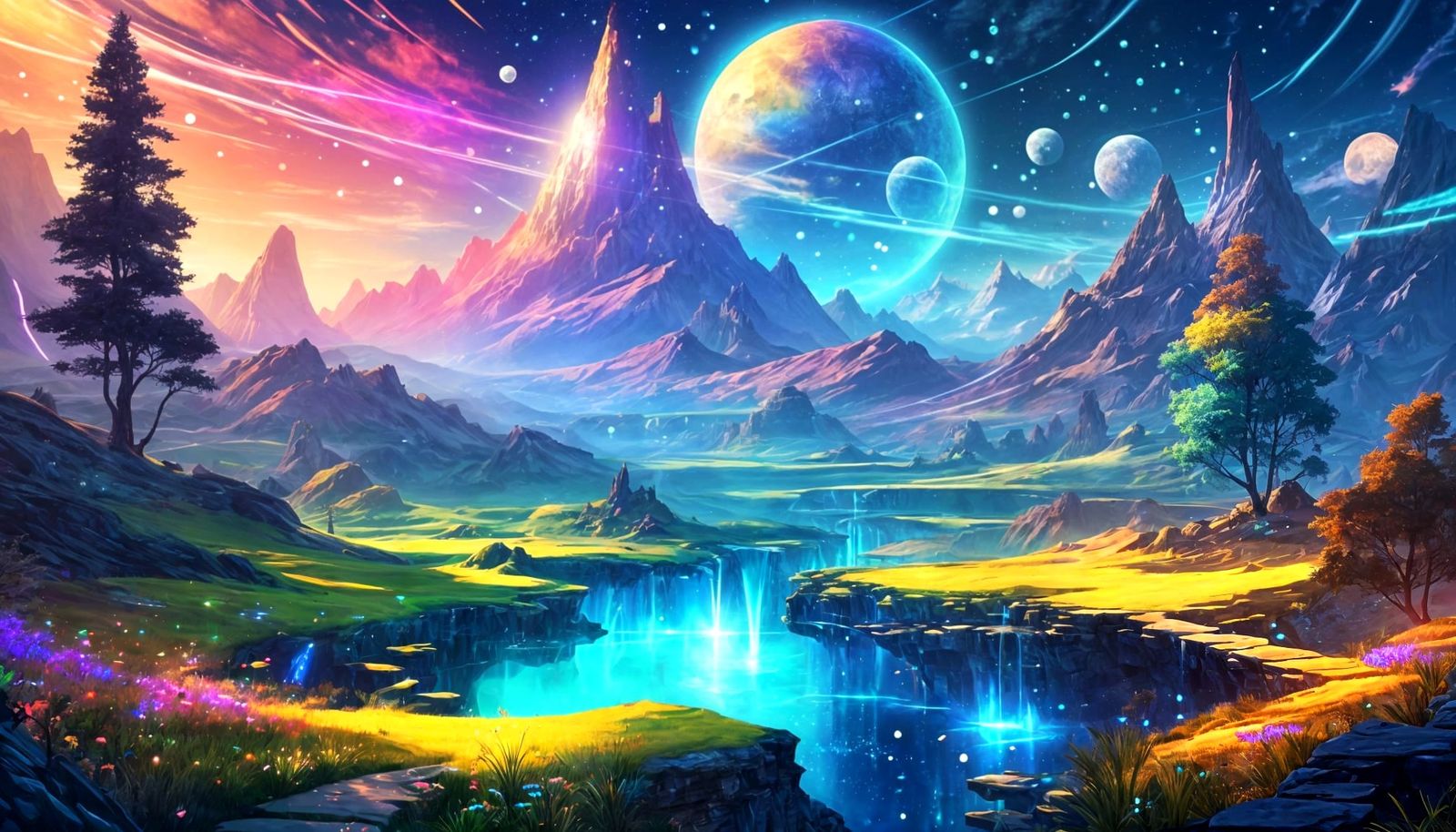 Luminous Holographic Landscape Trending on Art Station