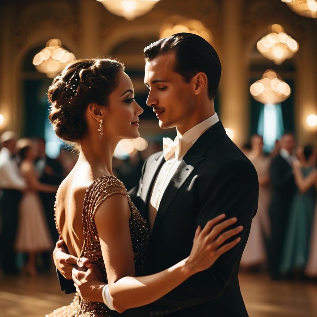 A ballroom dancing couple